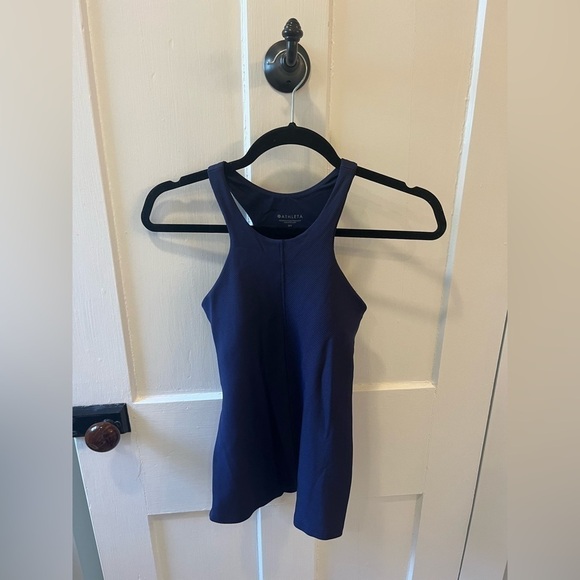 Athleta Intensity Support Tank Top Back Cut Out Navy Blue XS - Picture 4 of 8